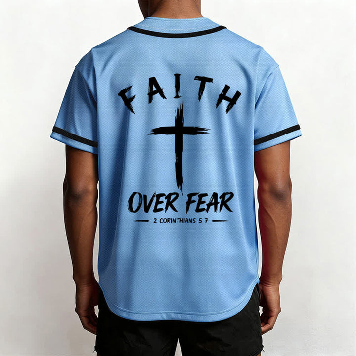 Christianartworkshop Baseballtrikot mit Kontrastbesatz – Glaube statt Angst - image 54