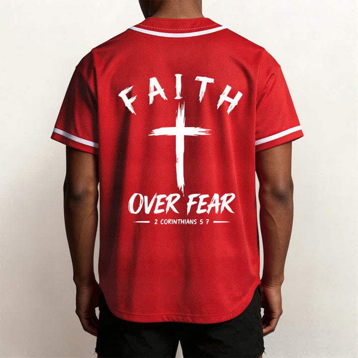 Christianartworkshop Baseballtrikot mit Kontrastbesatz – Glaube statt Angst - image 47