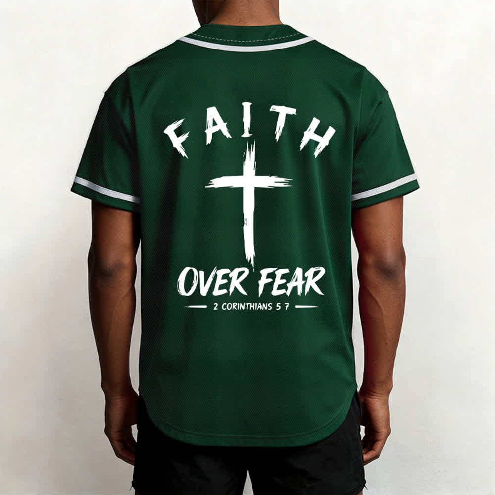 Christianartworkshop Baseballtrikot mit Kontrastbesatz – Glaube statt Angst - image 40