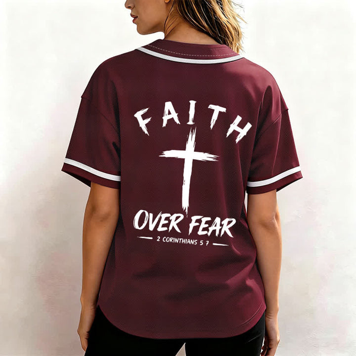 Christianartworkshop Baseballtrikot mit Kontrastbesatz – Glaube statt Angst - image 24