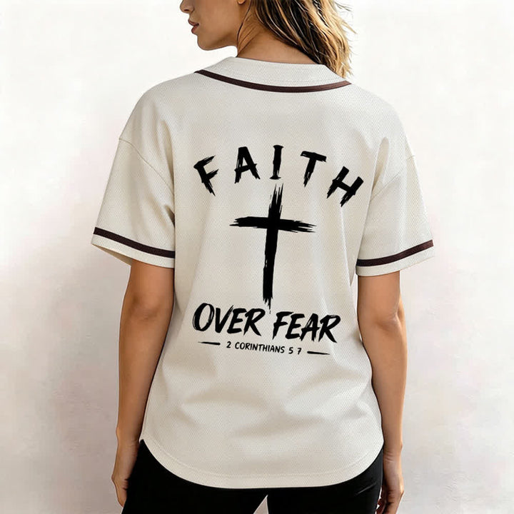 Christianartworkshop Baseballtrikot mit Kontrastbesatz – Glaube statt Angst - image 17