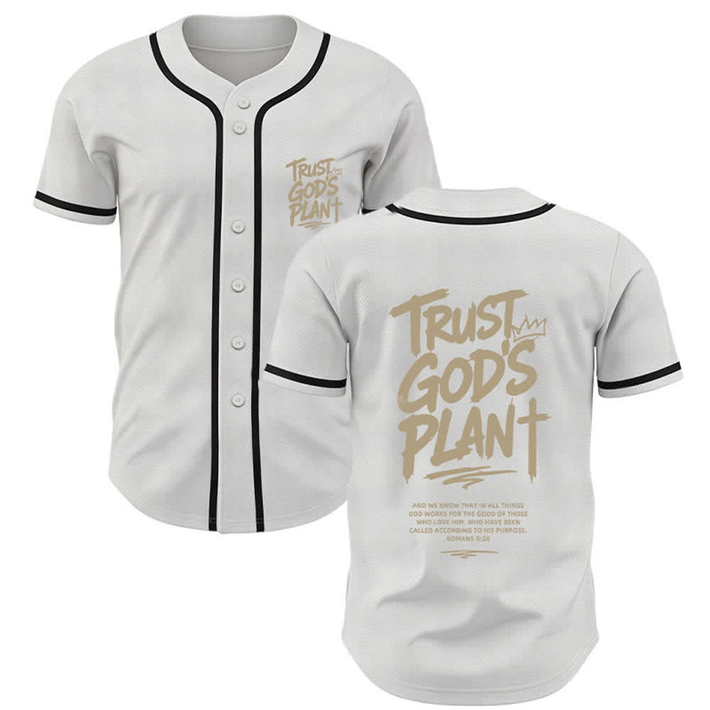 Christianartworkshop Vertraue auf Gottes Plan – Baseballtrikot mit Mesh-Knopfleiste - Weiß - 5XL - image 28