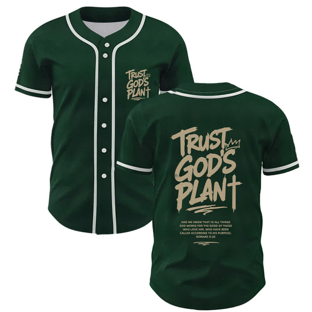 Christianartworkshop Vertraue auf Gottes Plan – Baseballtrikot mit Mesh-Knopfleiste - Grün - 5XL - image 14