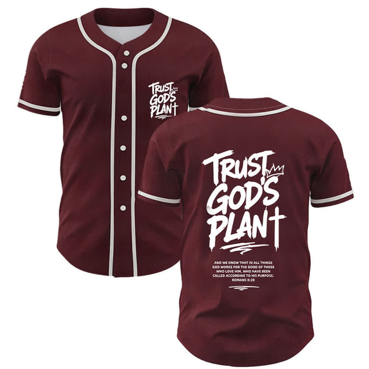 Christianartworkshop Vertraue auf Gottes Plan – Baseballtrikot mit Mesh-Knopfleiste - Wein - 5XL - image 7