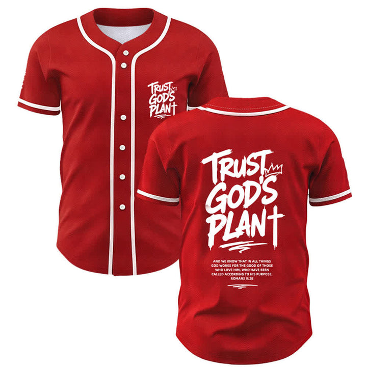 Christianartworkshop Vertraue auf Gottes Plan – Baseballtrikot mit Mesh-Knopfleiste - Rot - 5XL - image 42