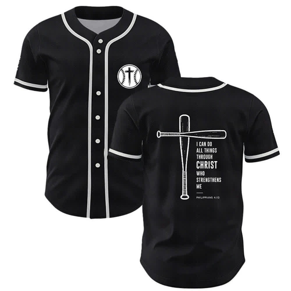 Christianartworkshop Schwarzes Baseballtrikot mit Mesh-Einsatz und Rückenausschnitt - Schwarz - 5XL - image 0