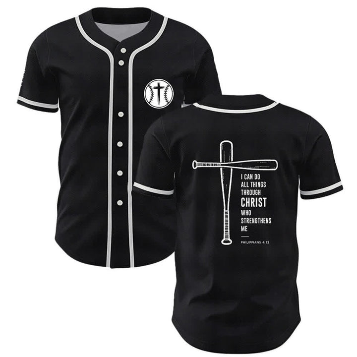 Christianartworkshop Schwarzes Baseballtrikot mit Mesh-Einsatz und Rückenausschnitt - Schwarz - 5XL - image 0