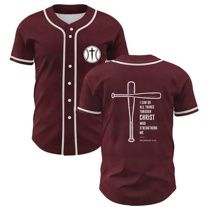 Christianartworkshop Schwarzes Baseballtrikot mit Mesh-Einsatz und Rückenausschnitt - Wein - 5XL - image 14