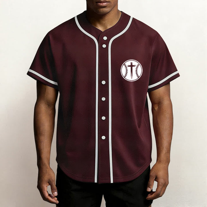 Christianartworkshop Schwarzes Baseballtrikot mit Mesh-Einsatz und Rückenausschnitt - image 20