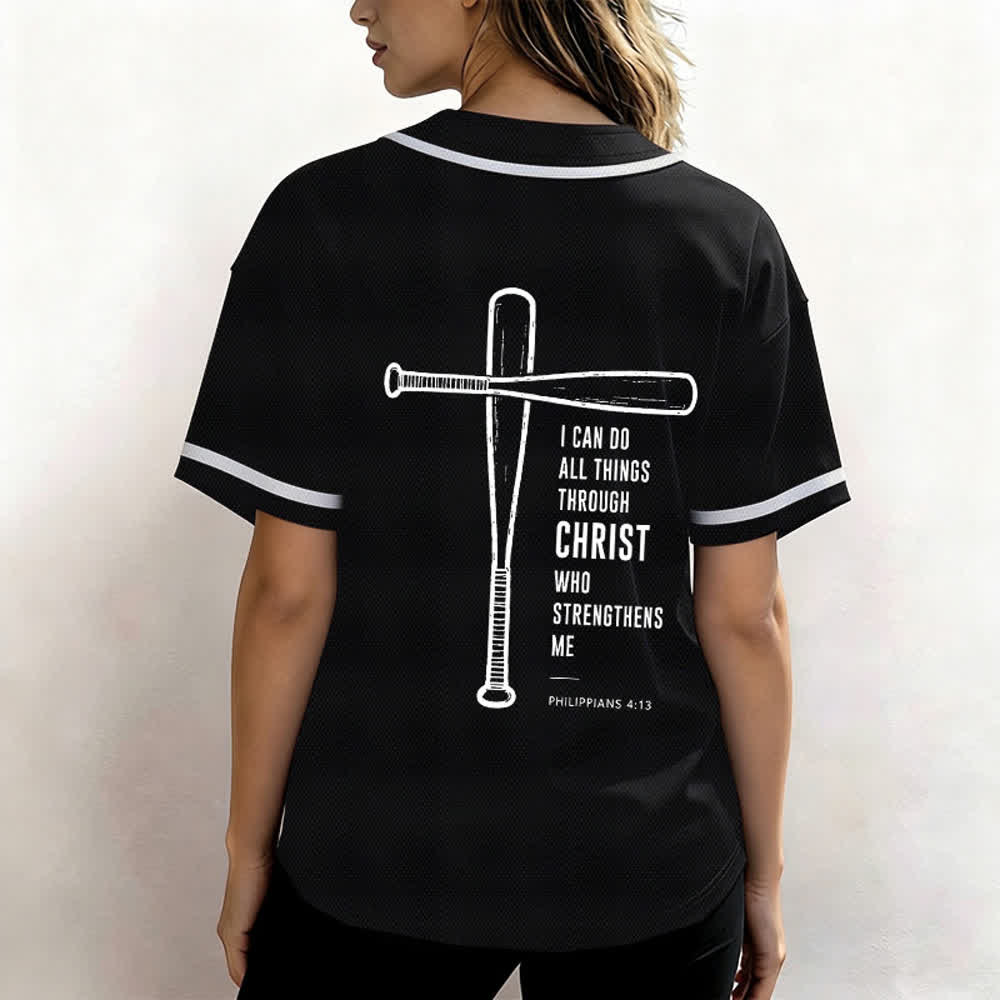 Christianartworkshop Schwarzes Baseballtrikot mit Mesh-Einsatz und Rückenausschnitt - image 3