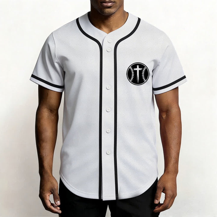 Christianartworkshop Schwarzes Baseballtrikot mit Mesh-Einsatz und Rückenausschnitt - image 13