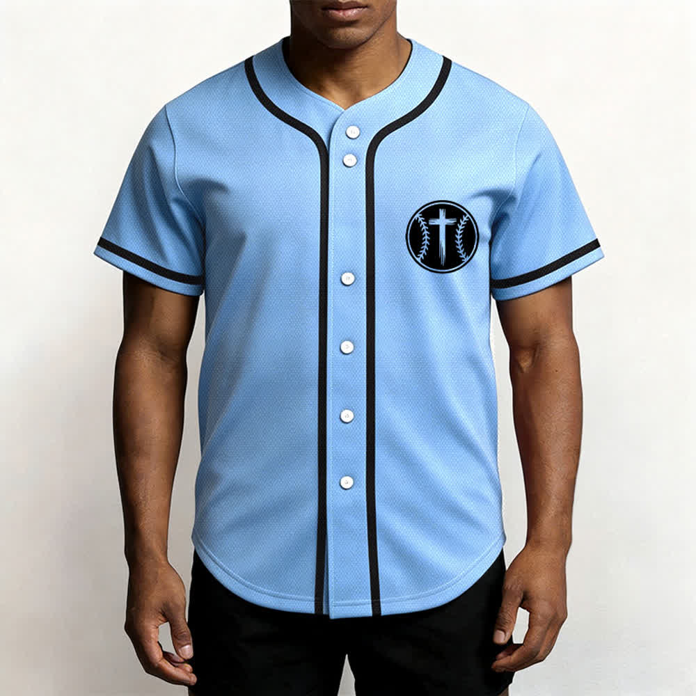 Christianartworkshop Schwarzes Baseballtrikot mit Mesh-Einsatz und Rückenausschnitt - image 55