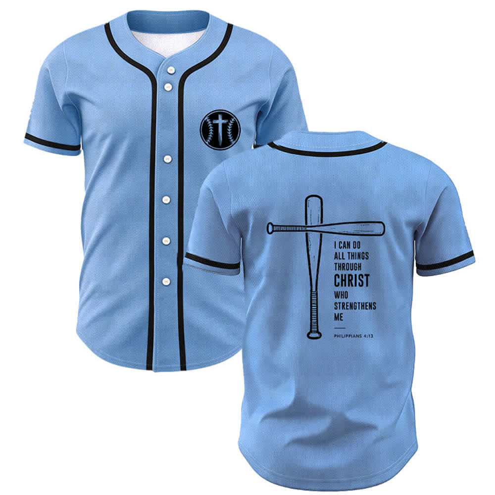 Christianartworkshop Schwarzes Baseballtrikot mit Mesh-Einsatz und Rückenausschnitt - Himmelblau - 5XL - image 49