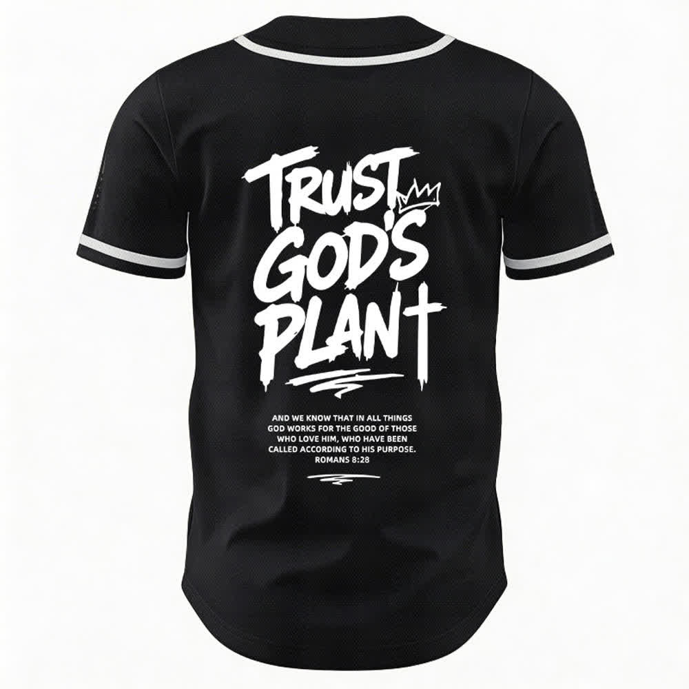 Christianartworkshop Vertraue auf Gottes Plan – Baseballtrikot mit Mesh-Knopfleiste - image 1