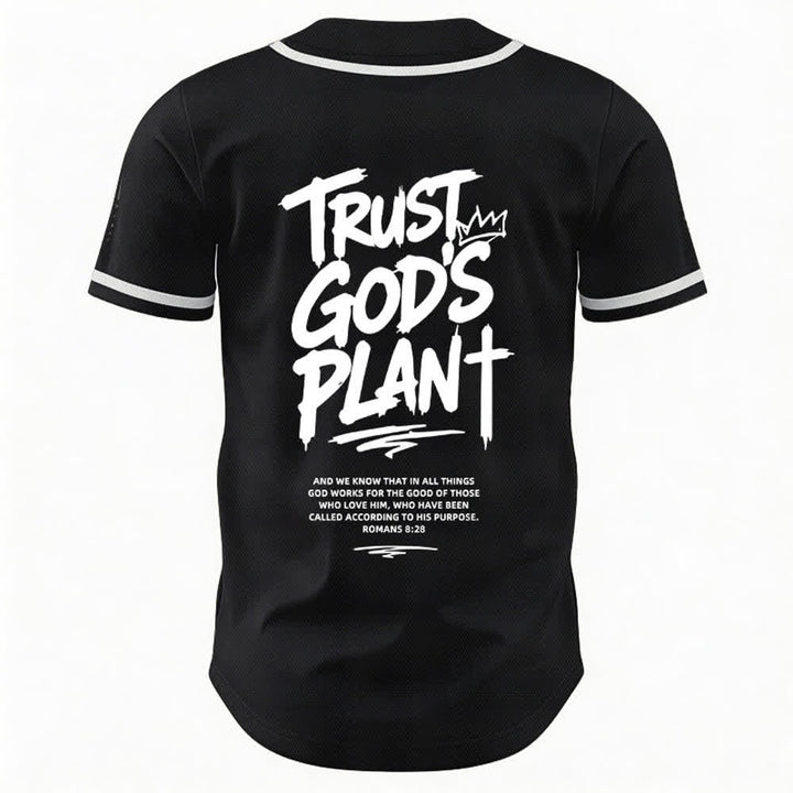 Christianartworkshop Vertraue auf Gottes Plan – Baseballtrikot mit Mesh-Knopfleiste - image 1