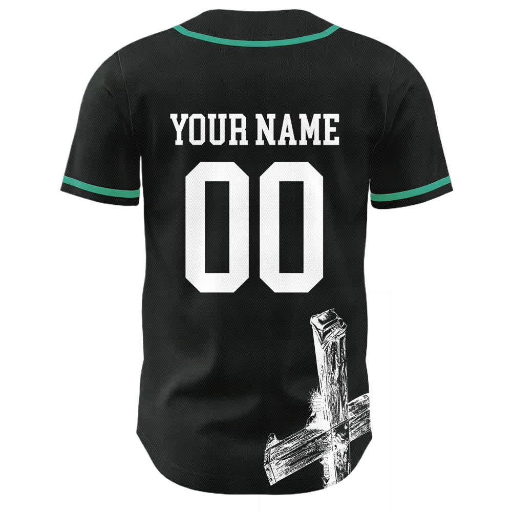 Christianartworkshop Jesus Saves Baseballtrikot mit individuellem Namen - image 7