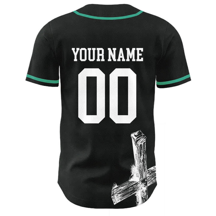 Christianartworkshop Jesus Saves Baseballtrikot mit individuellem Namen - image 7