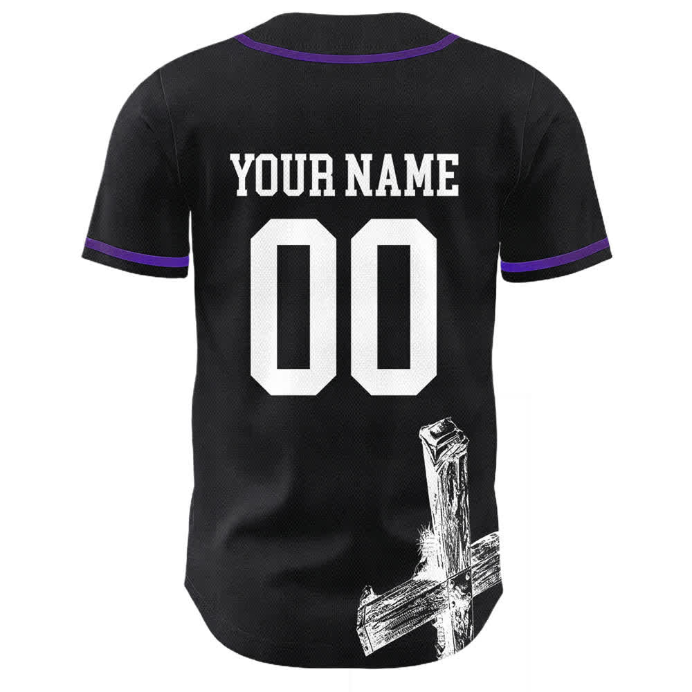 Christianartworkshop Jesus Saves Baseballtrikot mit individuellem Namen - image 10