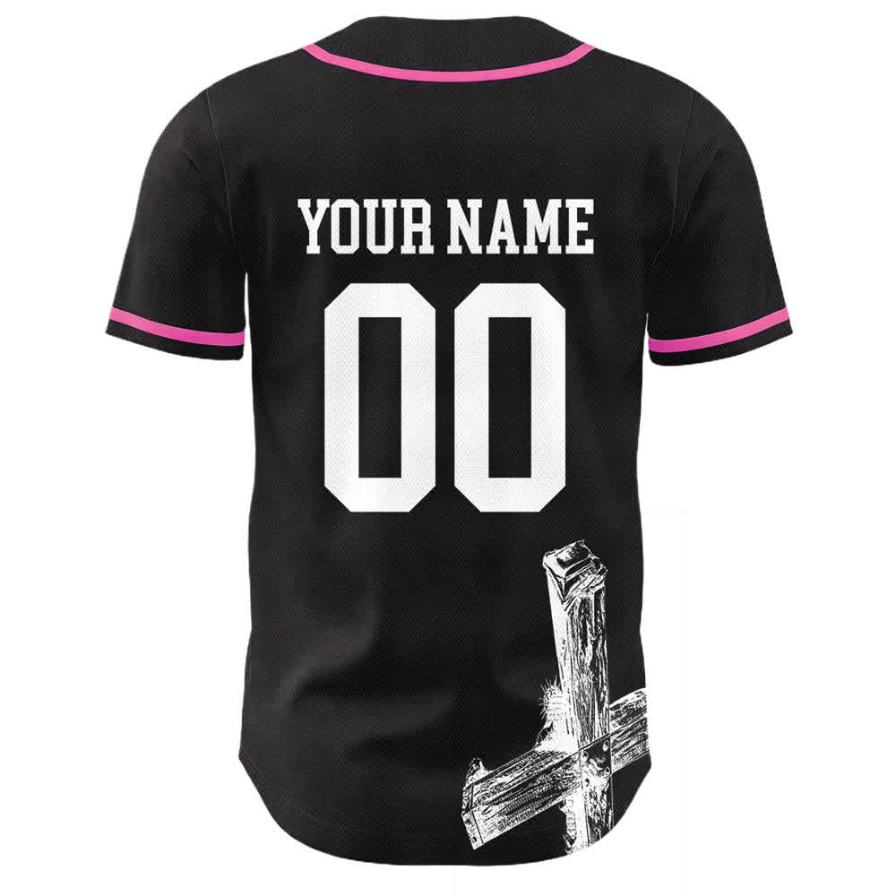 Christianartworkshop Jesus Saves Baseballtrikot mit individuellem Namen - image 25