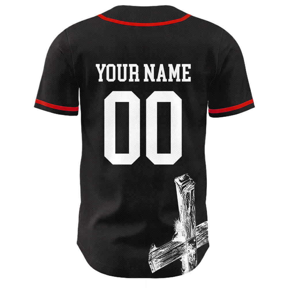 Christianartworkshop Jesus Saves Baseballtrikot mit individuellem Namen - image 16