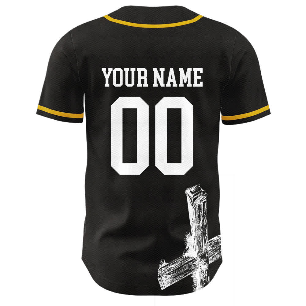 Christianartworkshop Jesus Saves Baseballtrikot mit individuellem Namen - image 1