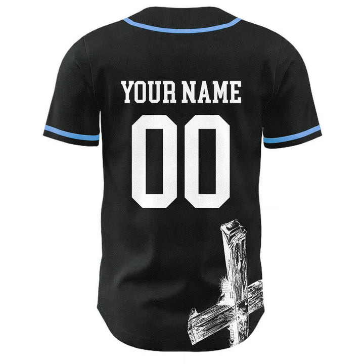 Christianartworkshop Jesus Saves Baseballtrikot mit individuellem Namen - image 4