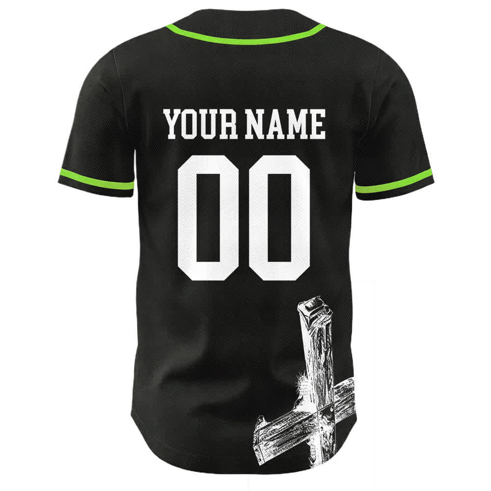 Christianartworkshop Jesus Saves Baseballtrikot mit individuellem Namen - image 22