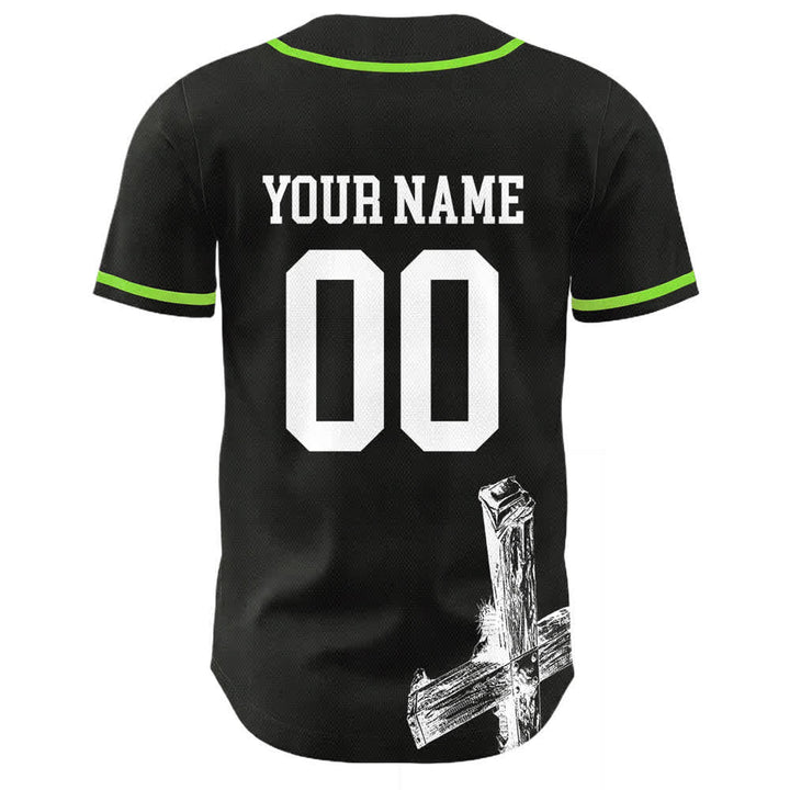 Christianartworkshop Jesus Saves Baseballtrikot mit individuellem Namen - image 22