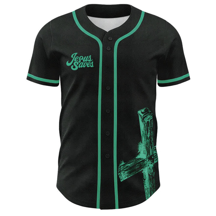 Christianartworkshop Jesus Saves Baseballtrikot mit individuellem Namen - image 8