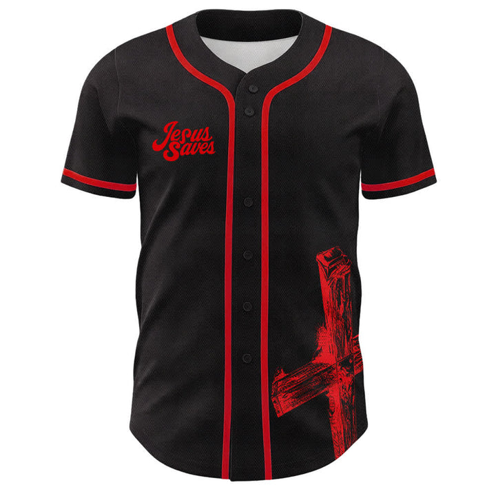 Christianartworkshop Jesus Saves Baseballtrikot mit individuellem Namen - image 17
