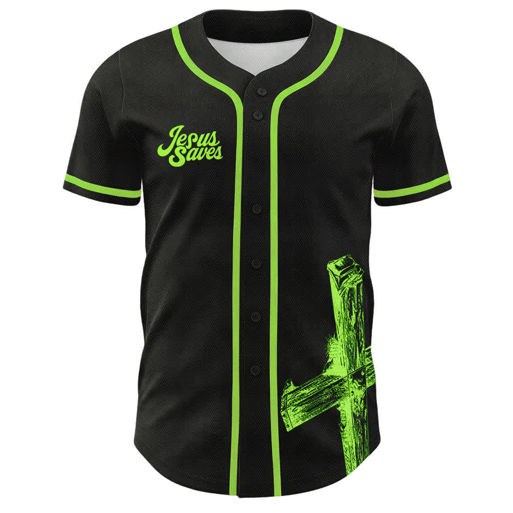 Christianartworkshop Jesus Saves Baseballtrikot mit individuellem Namen - image 23