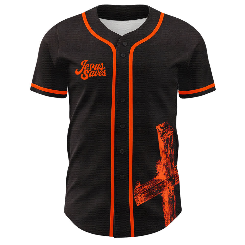 Christianartworkshop Jesus Saves Baseballtrikot mit individuellem Namen - image 20