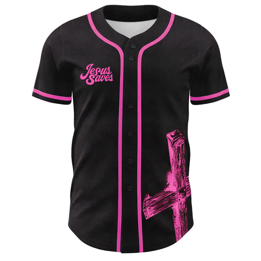 Christianartworkshop Jesus Saves Baseballtrikot mit individuellem Namen - image 26