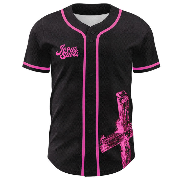 Christianartworkshop Jesus Saves Baseballtrikot mit individuellem Namen - image 26