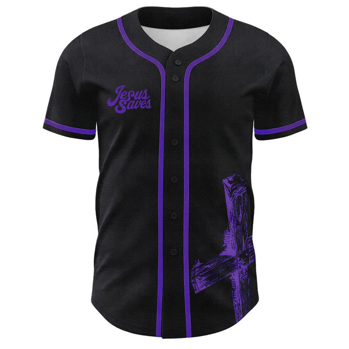 Christianartworkshop Jesus Saves Baseballtrikot mit individuellem Namen - image 11