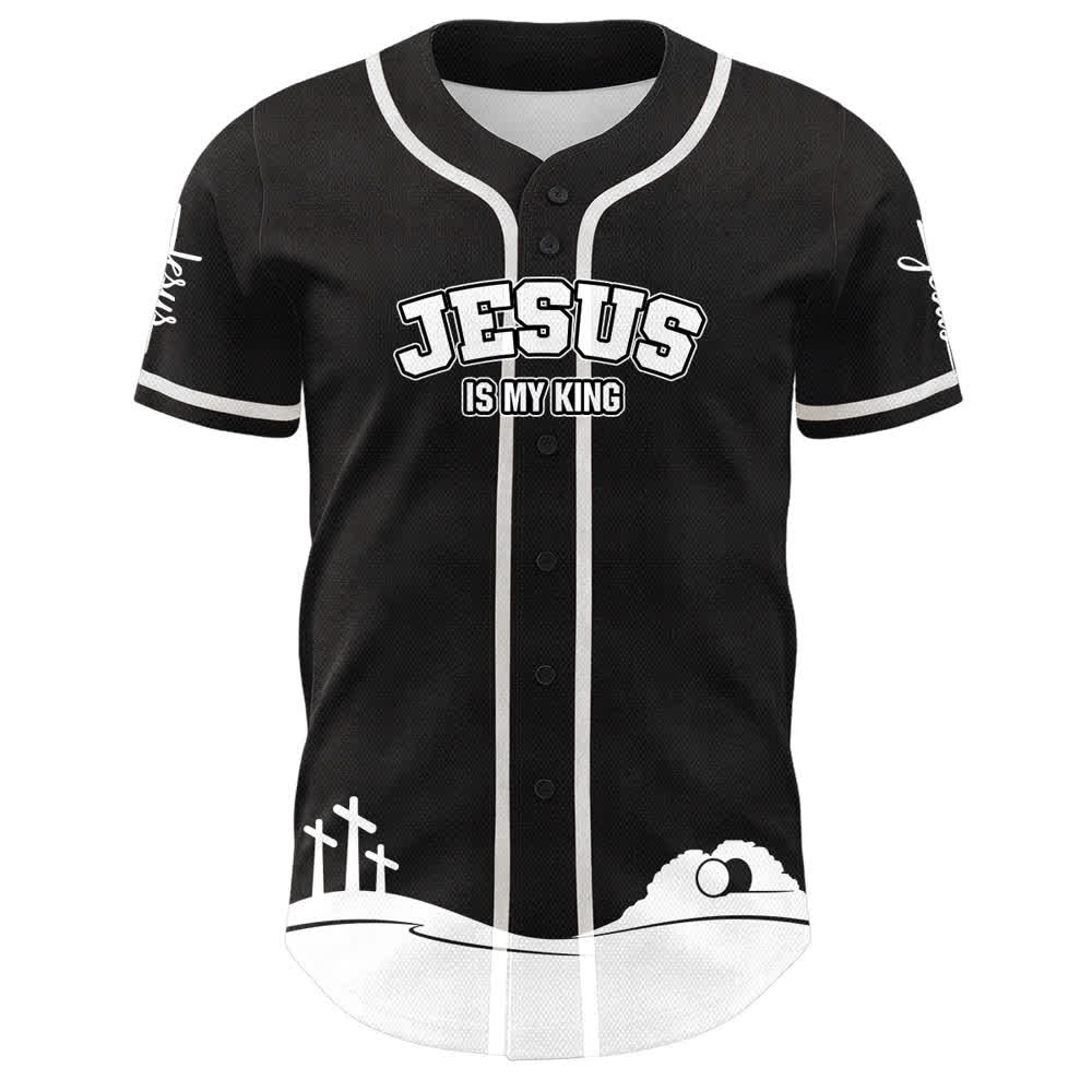 Christianartworkshop Jesus Is My King Personalisiertes Mesh-Baseballtrikot - image 5