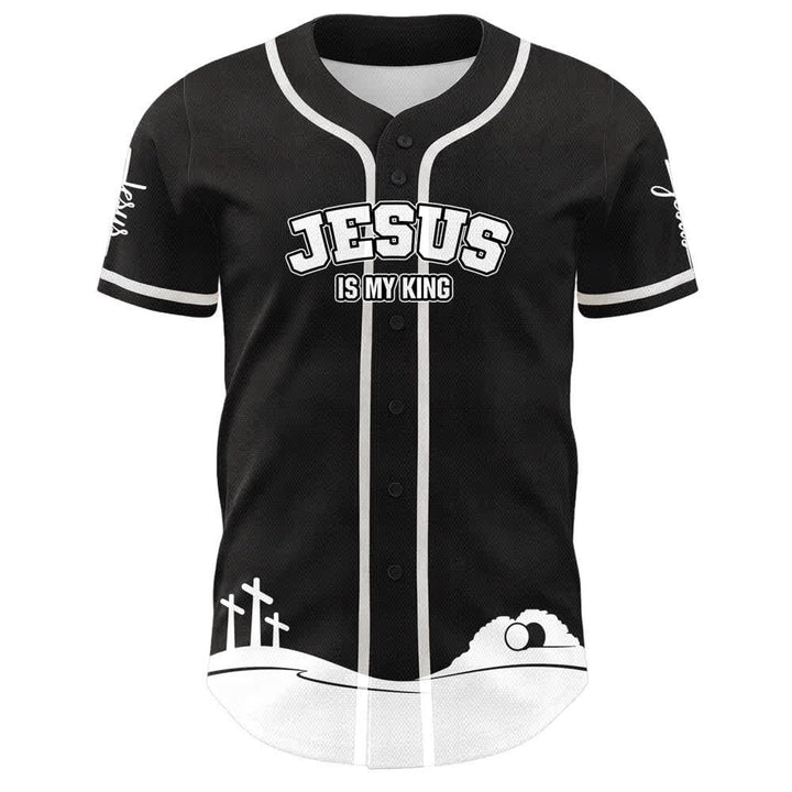 Christianartworkshop Jesus Is My King Personalisiertes Mesh-Baseballtrikot - image 5