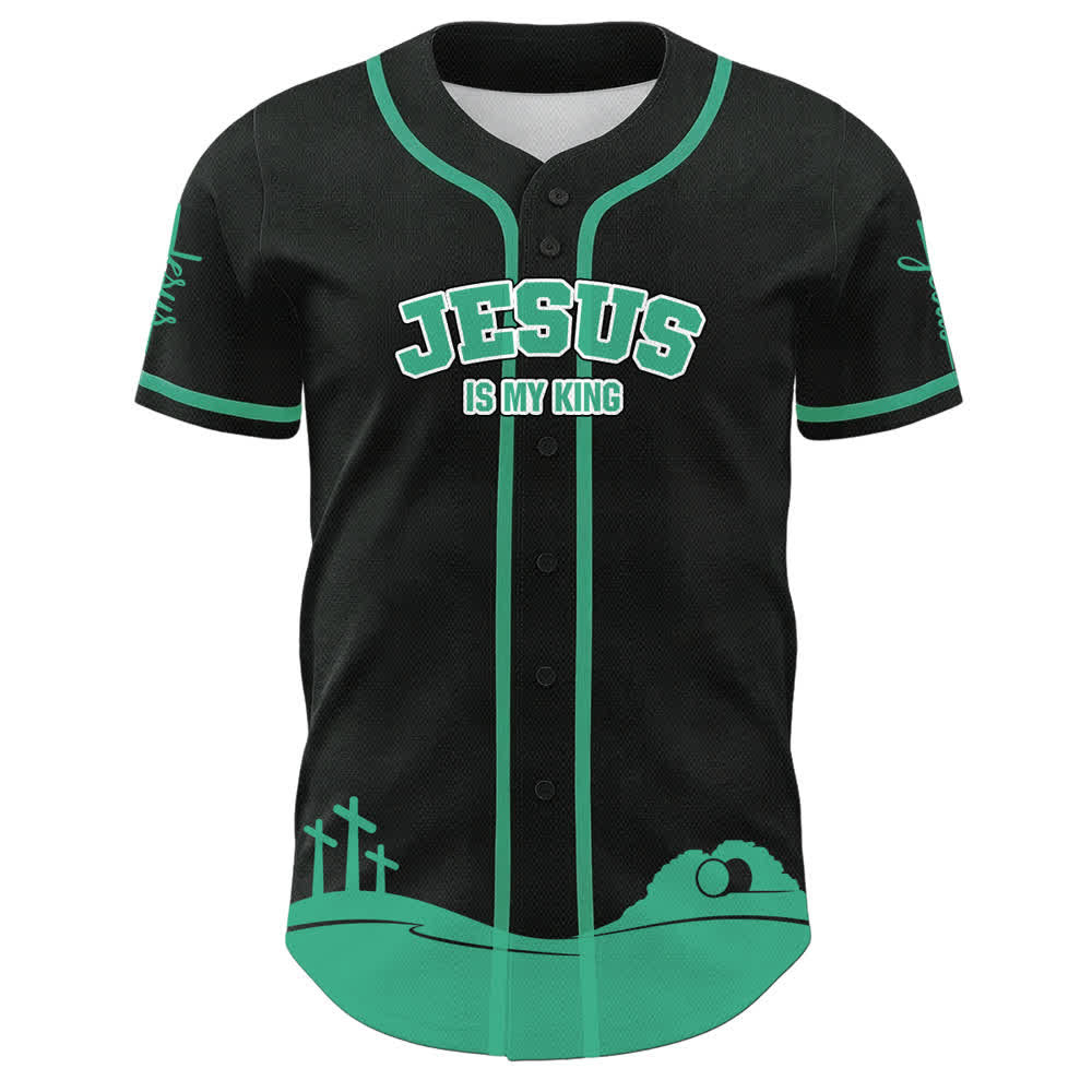 Christianartworkshop Jesus Is My King Personalisiertes Mesh-Baseballtrikot - image 11