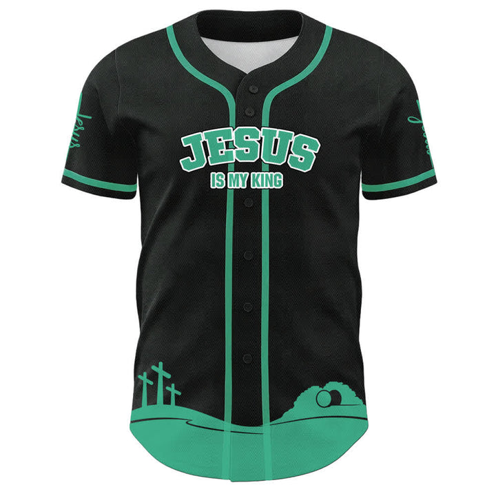 Christianartworkshop Jesus Is My King Personalisiertes Mesh-Baseballtrikot - image 11