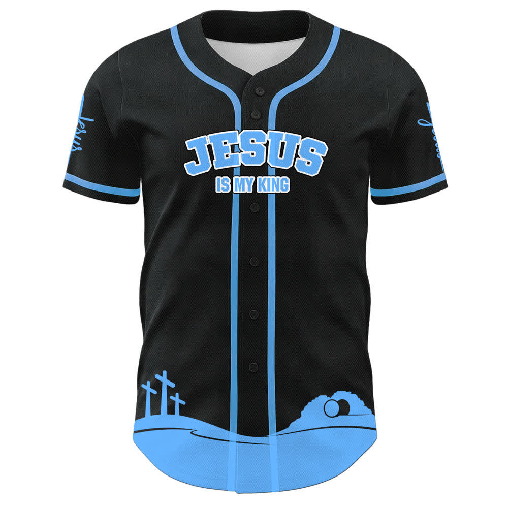 Christianartworkshop Jesus Is My King Personalisiertes Mesh-Baseballtrikot - image 14