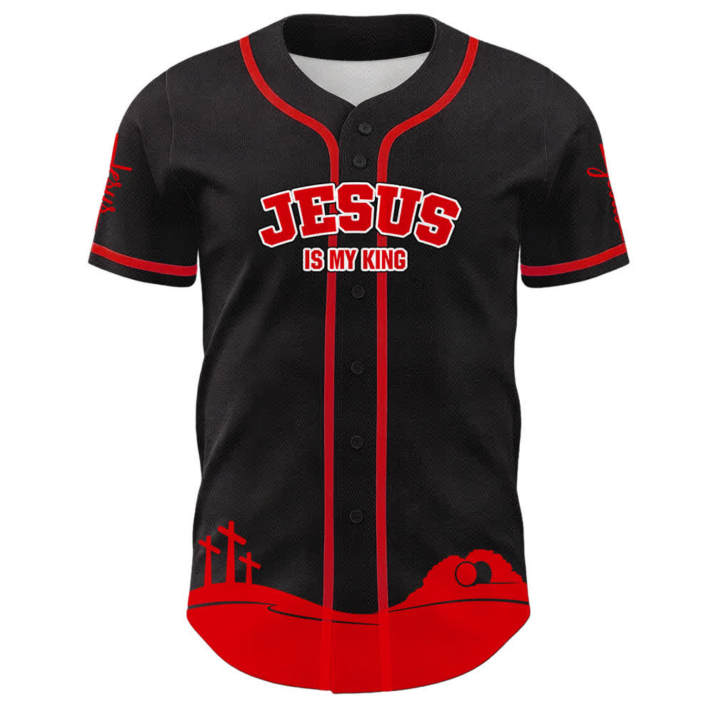 Christianartworkshop Jesus Is My King Personalisiertes Mesh-Baseballtrikot - image 17