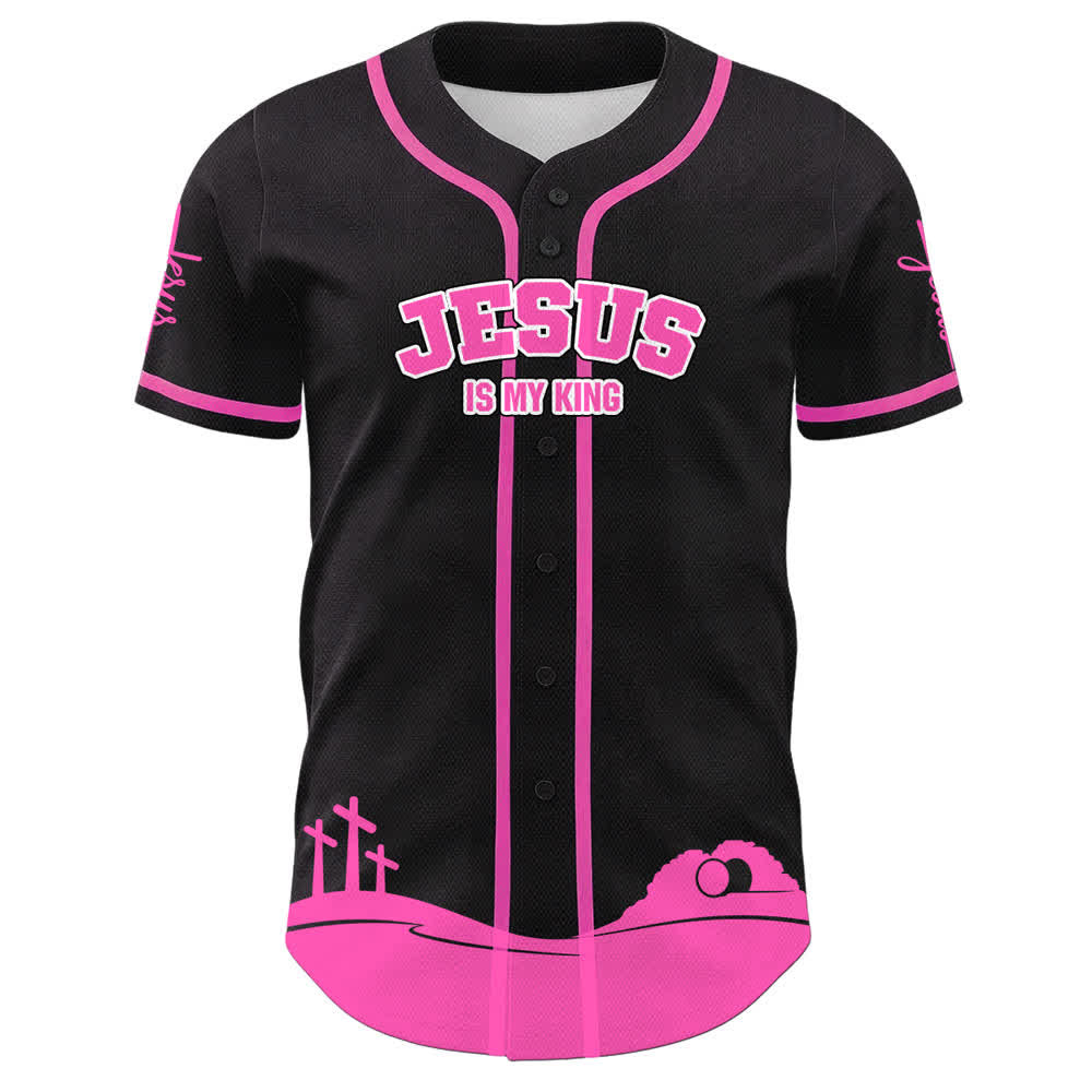 Christianartworkshop Jesus Is My King Personalisiertes Mesh-Baseballtrikot - image 23