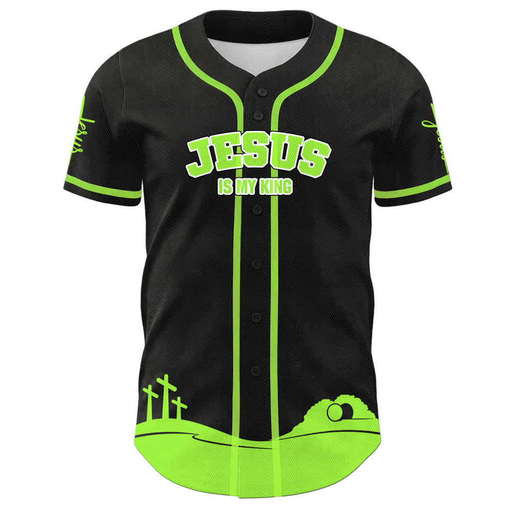 Christianartworkshop Jesus Is My King Personalisiertes Mesh-Baseballtrikot - image 26