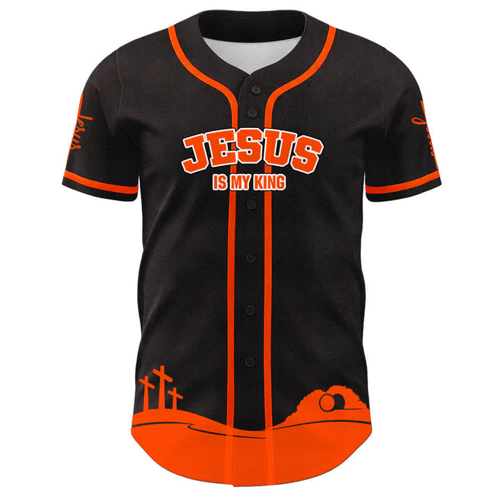 Christianartworkshop Jesus Is My King Personalisiertes Mesh-Baseballtrikot - image 2