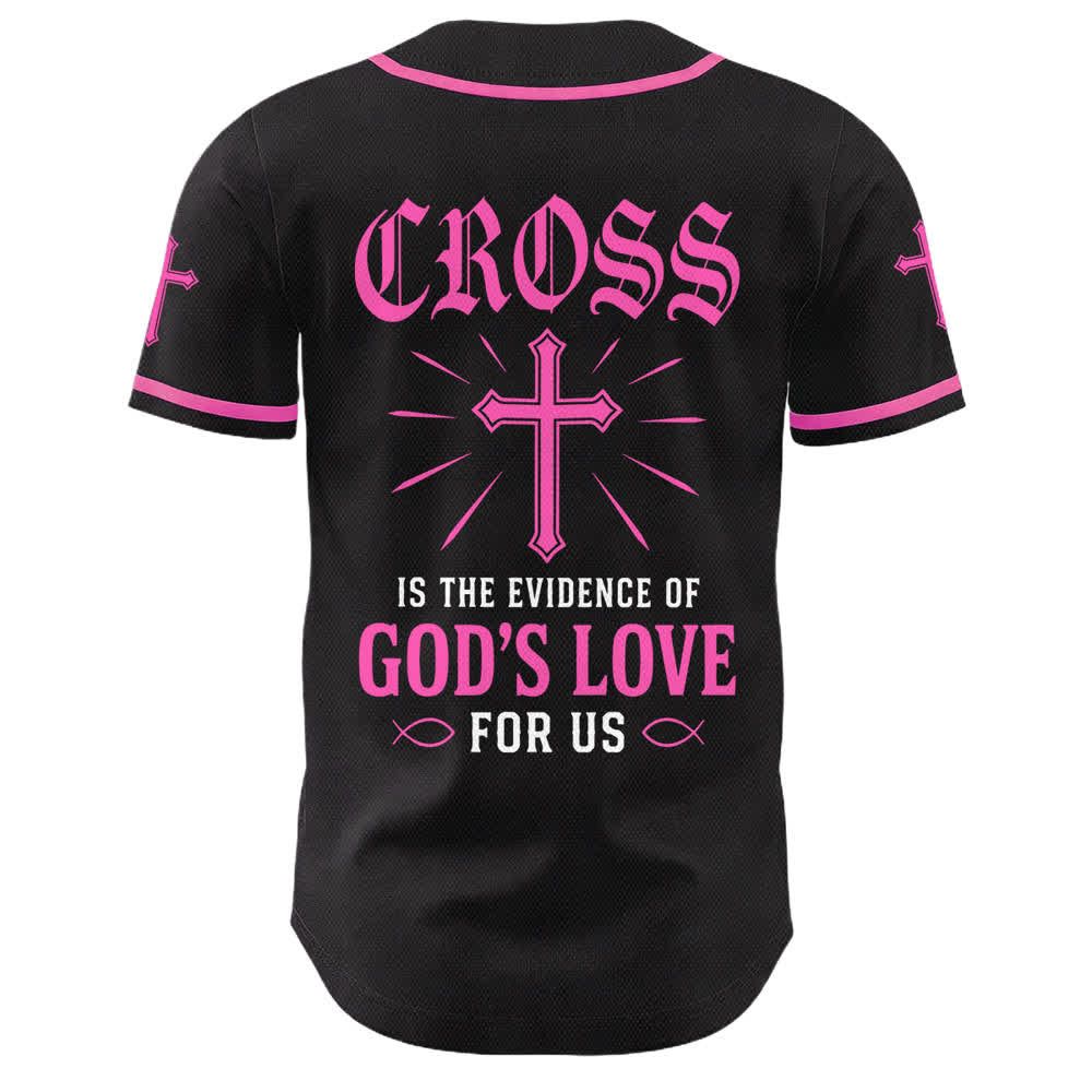 Christianartworkshop Baseballtrikot mit Jesus-Kreuz, schwarz-golden, geknöpft - image 10