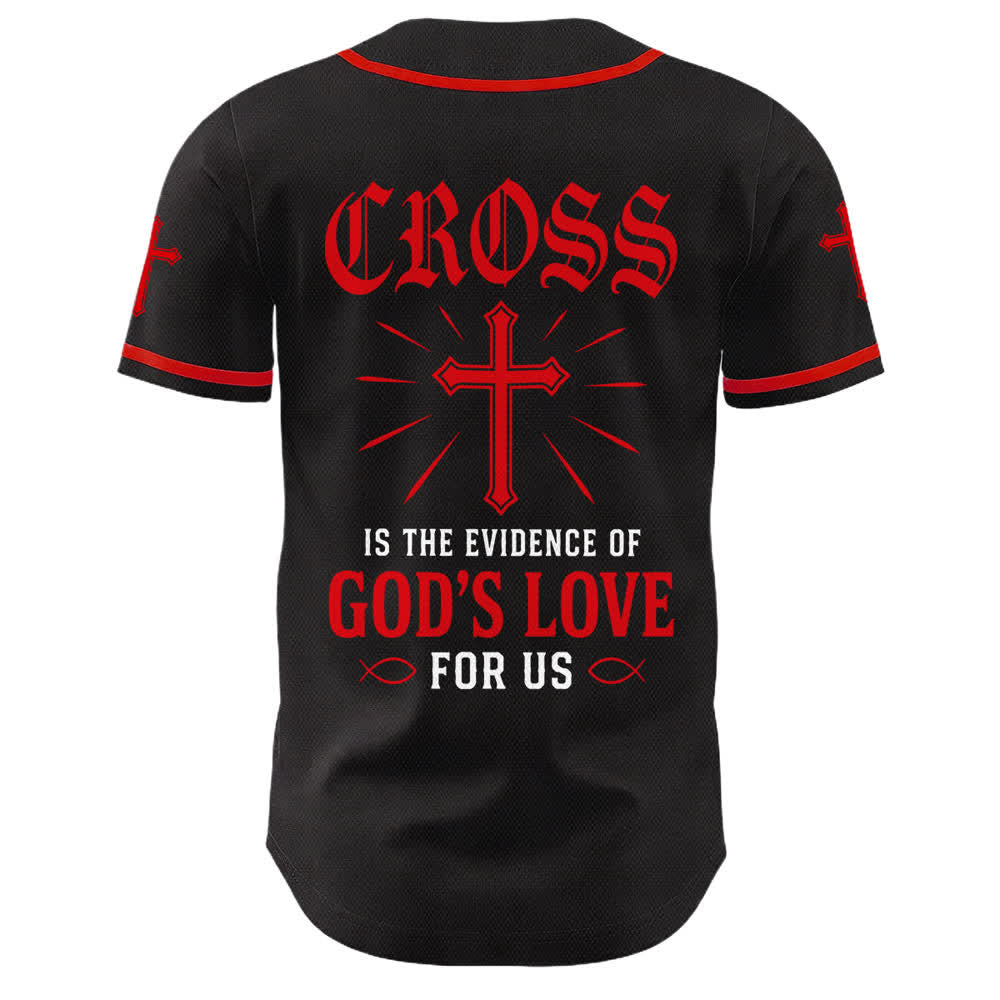 Christianartworkshop Baseballtrikot mit Jesus-Kreuz, schwarz-golden, geknöpft - image 25