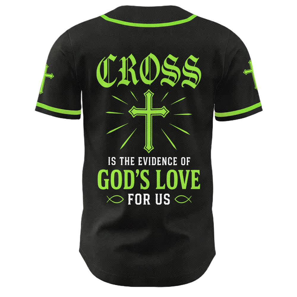 Christianartworkshop Baseballtrikot mit Jesus-Kreuz, schwarz-golden, geknöpft - image 19