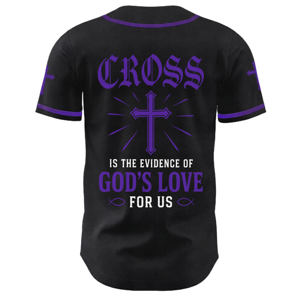 Christianartworkshop Baseballtrikot mit Jesus-Kreuz, schwarz-golden, geknöpft - image 13