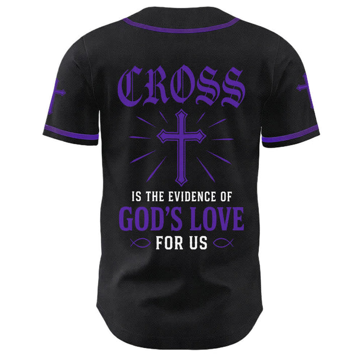 Christianartworkshop Baseballtrikot mit Jesus-Kreuz, schwarz-golden, geknöpft - image 13