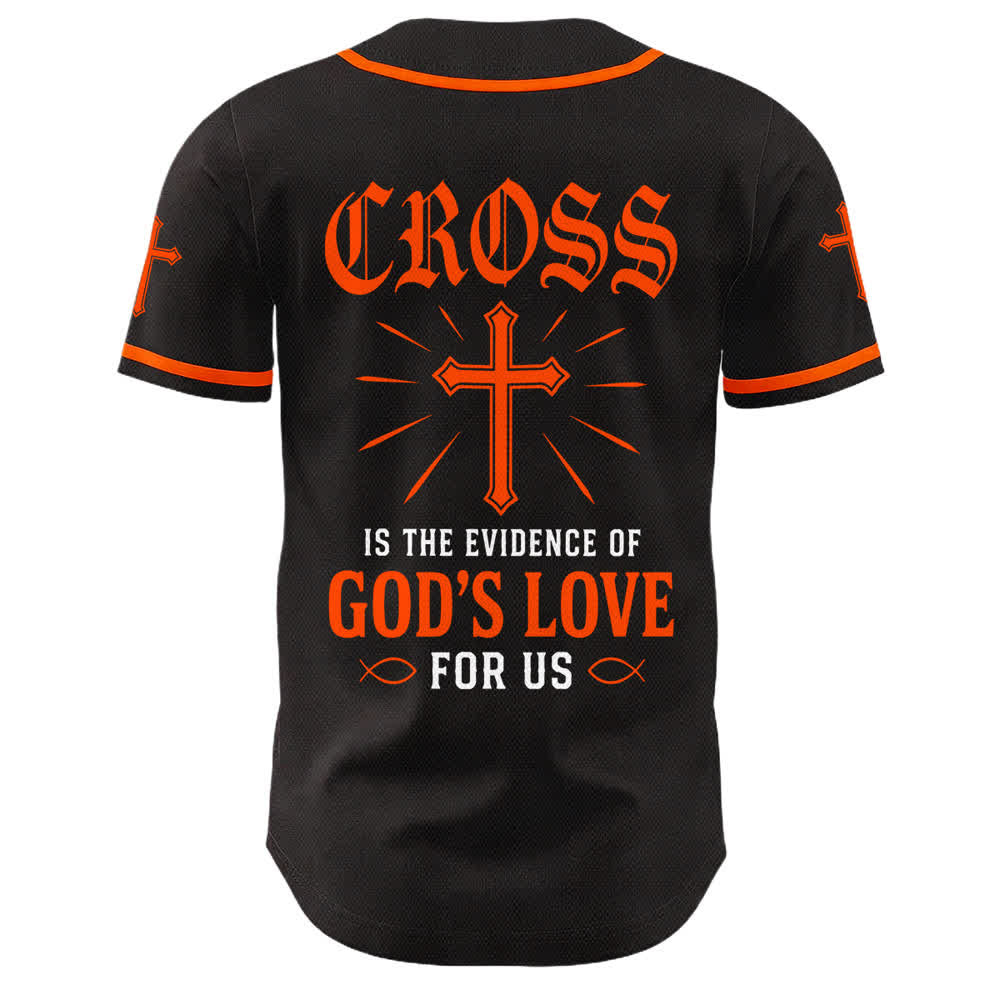 Christianartworkshop Baseballtrikot mit Jesus-Kreuz, schwarz-golden, geknöpft - image 22